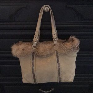 Coach Purse with Fox Fur Trim